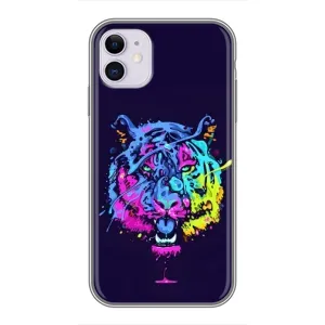 Силіконовий бампер з картинкою звірів для iPhone 11 (Тигр-Арт)