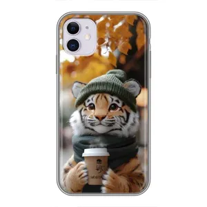Друкований чохол 'Звірята з кавою' для iPhone 11 (Тигр з кавою)