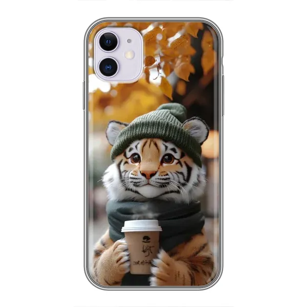 Чохол з малюнком «Тигр з кавою» для iPhone 11 Чохол з малюнком «Тигр з кавою» для iPhone 11