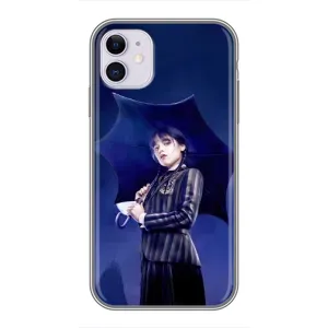 Чохол з картинкою Венсдей на iPhone 11 (Венсдей з парасолькою)