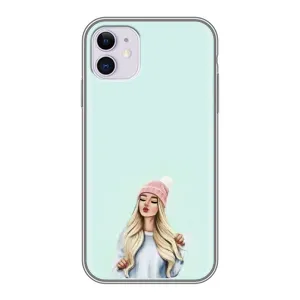 Силіконовый Чохол на iPhone 11 з картинкой Модных девушек (В шапці)