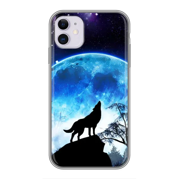 Чехол с рисунком «Воет на луну» для iPhone 11 Чехол с рисунком «Воет на луну» для iPhone 11