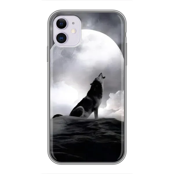Чехол с рисунком «Волк и луна» для iPhone 11 Чехол с рисунком «Волк и луна» для iPhone 11