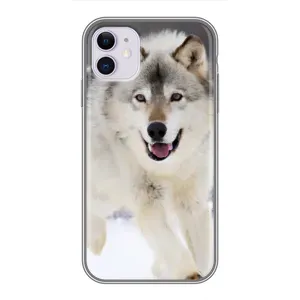 Чохол з Вовком на iPhone 11 (Вовк біжить по снігу)