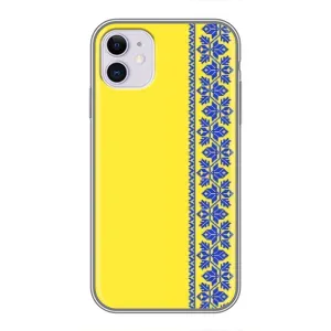 Силіконовый Чохол на iPhone 11 (Вишиванка на жовтому фоні)