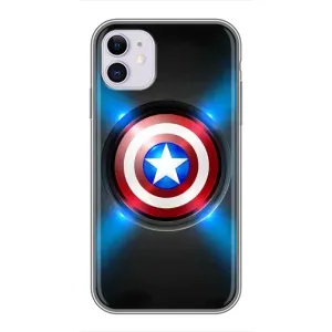 Чехол с Щитом Капитана Америки на iPhone 11 (Яркий Щит Капитана)