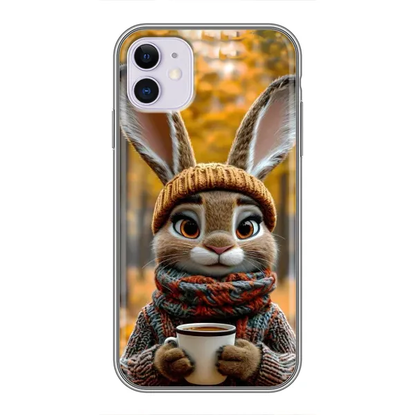 Чохол з малюнком «Зайчик з кавою» для iPhone 11 Чохол з малюнком «Зайчик з кавою» для iPhone 11