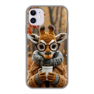 Друкований чохол 'Звірята з кавою' для iPhone 11 (Жираф з кавою)