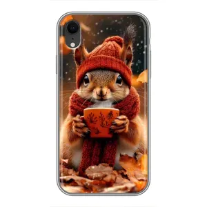Друкований чохол 'Звірята з кавою' для iPhone Xr (Білка з кавою)