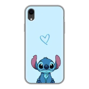 Чехол с рисунком Стич для iPhone Xr (Голубой Стич)
