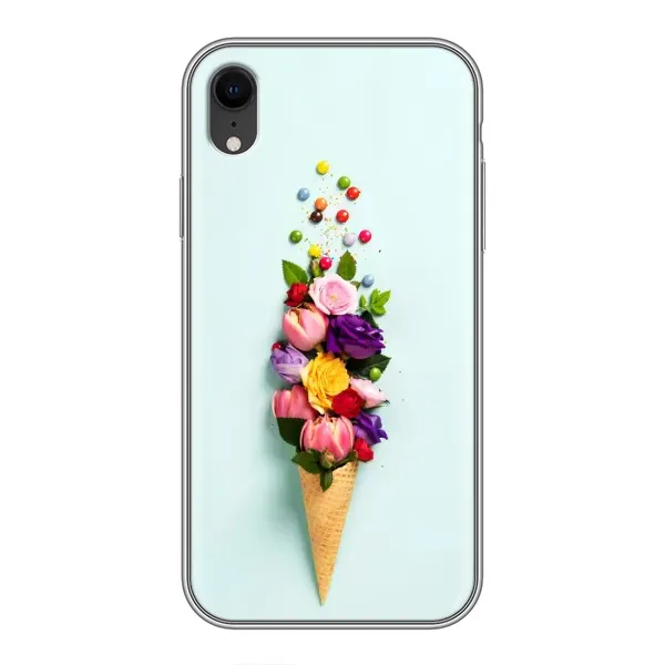 Чехол с рисунком «Цветок-мороженное» для iPhone Xr