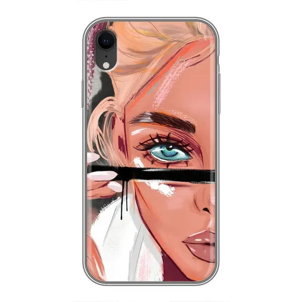 Чехол с рисунком «Девушка и ресницы» для iPhone Xr