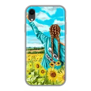 Чехол Стильные девушки на iPhone Xr (Девушка на поле)