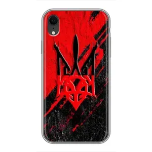 Чехлы УПА (Красно-Чёрный) на iPhone Xr (Герб в цвете УПА)