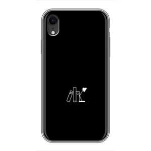 Чехол с картинками на черном фоне для iPhone Xr (Книжки)