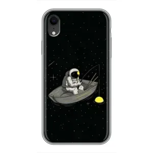 Силиконовый Чехол с принтом "Космонавты" на iPhone Xr (Космонавт на рыбалке)