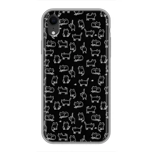Чохол на тематику: Коти для iPhone Xr (Котики на чорному)