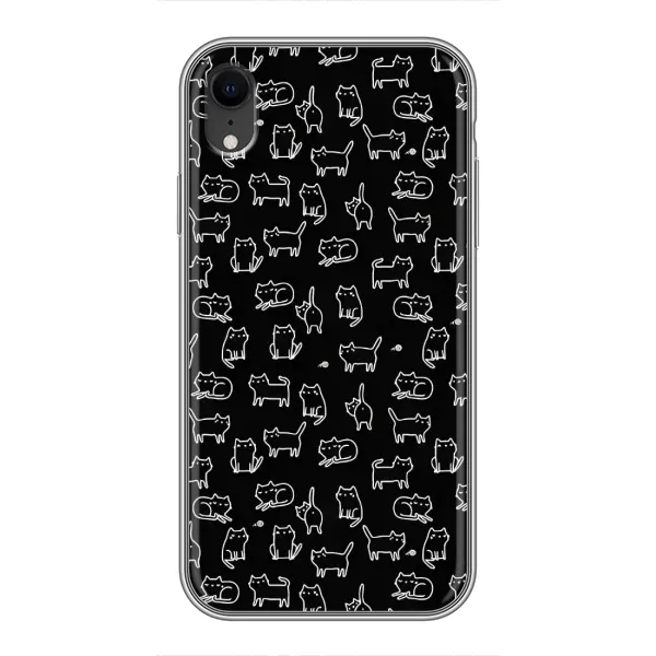 Чехол с рисунком «Котики на черном» для iPhone Xr Чехол с рисунком «Котики на черном» для iPhone Xr