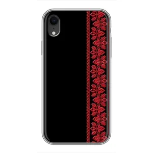 Силиконовый Чехол на iPhone Xr (Красная Вышиванка)