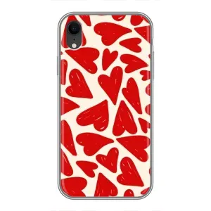 Чехлы с тематикой "Маленькие Сердечки" на iPhone Xr (Красные сердечка)