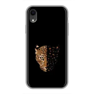 Чехол с леопардовым принтом на iPhone Xr (Леопард на черном)