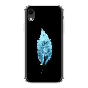 Чехол с картинками на черном фоне для iPhone Xr (Листочек)
