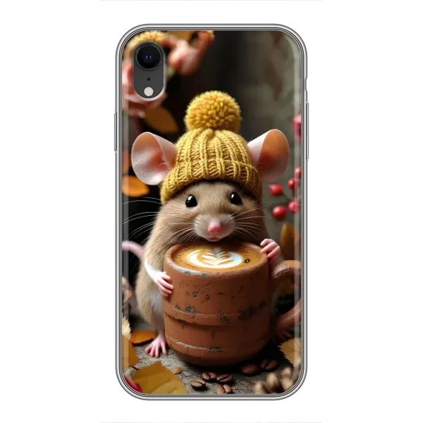 Чехол с рисунком «Мышка с кофе» для iPhone Xr Чехол с рисунком «Мышка с кофе» для iPhone Xr