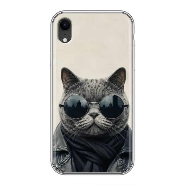 Чехол с рисунком «Модный кот» для iPhone Xr Чехол с рисунком «Модный кот» для iPhone Xr