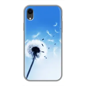 Силиконовый Чехол с одуванчиками на iPhone Xr (Одуванчик на голубом)