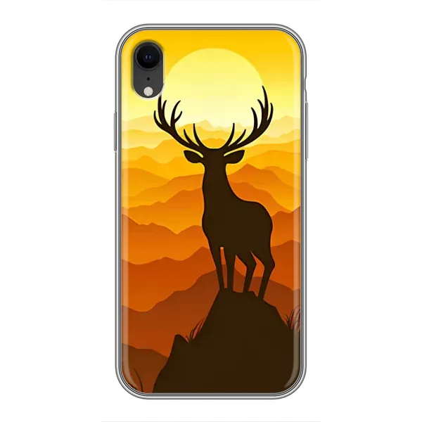 Чехол с рисунком «Силуэт Оленя» для iPhone Xr
