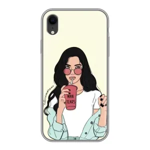 Силиконовый Чехол на iPhone Xr с картинкой Стильных Девушек (С напитком)