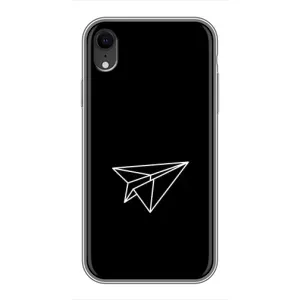 Чехол с картинками на черном фоне для iPhone Xr (Самолетик)
