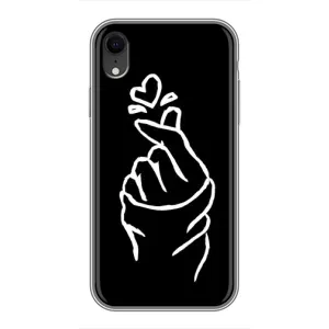Чехлы (Знак сердечка) на iPhone Xr (Сердце на черном)