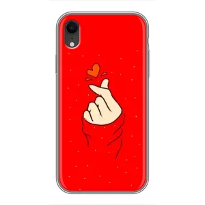 Чехлы (Знак сердечка) на iPhone Xr (Сердце на красном)