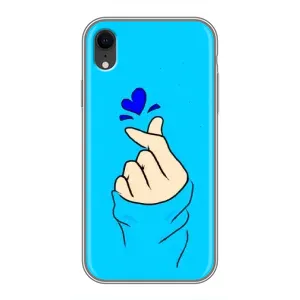 Чехлы (Знак сердечка) на iPhone Xr (Сердце на синем)