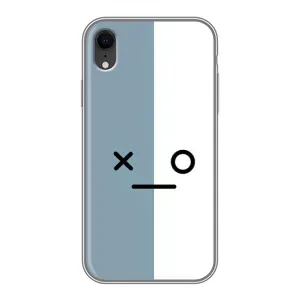 Силиконовые Чехлы (смешные стикеры) для iPhone Xr (Серо-белый)
