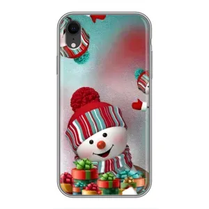 Чехлы на Новый Год iPhone Xr (Снеговик в шапке)