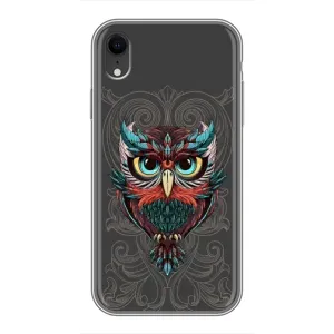 Чохли з принтом СОВИ для iPhone Xr (Сова на сірому)
