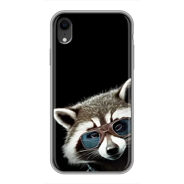 Чехол с рисунком «Стильный Енот» для iPhone Xr