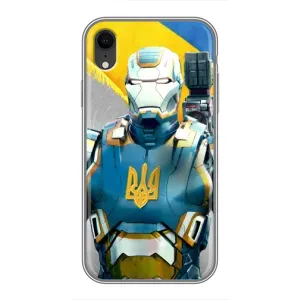 Силиконовый Чехол на iPhone Xr (Я-Украина) (Украинский робокоп)