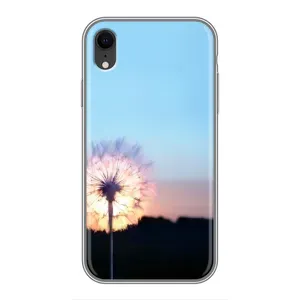 Силиконовый Чехол с одуванчиками на iPhone Xr (Закат с одуванчиком)