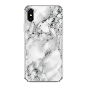 Чехол с текстурой Мрамора на Айфон Xs Max (Белый мрамор)