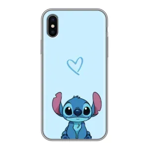 Чехол с рисунком Стич для iPhone Xs Max (Голубой Стич)