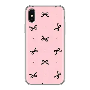 Чехол банты для iPhone Xs Max (Черные бантики)