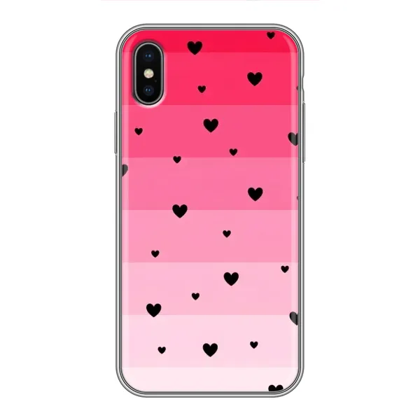 Чехол с рисунком «Чорные сердечки» для iPhone Xs Max