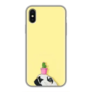 Бампер для iPhone Xs Max с картинкой "Песики" (Кактус на голове)