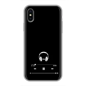 Чехол с картинками на черном фоне для iPhone Xs Max (Плеер)