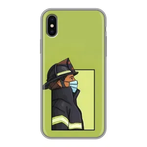 Силиконовый бампер (Работники) на iPhone Xs Max (Пожарник)