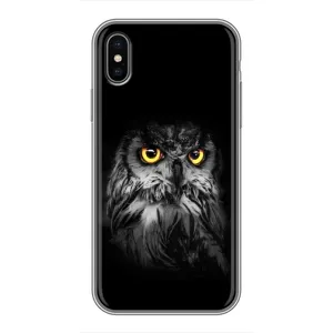 Чехлы с принтом СОВЫ для iPhone Xs Max (Сова на чёрном)
