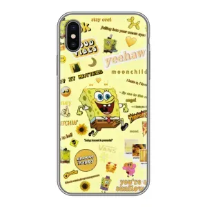 Силиконовый чехол Спанч Боб на Айфон Xs Max (Спанч Боб бежит)